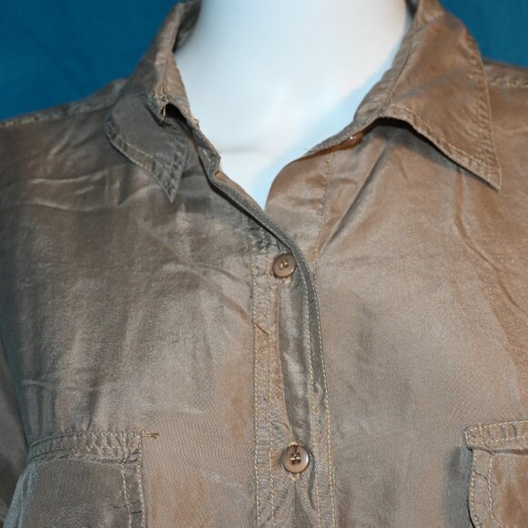 Silk Button Down Blouse - Picture 2 of 10